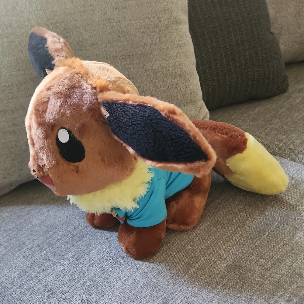 Build A Bear Pokemon Eevee BAB Plush Toy with Blue Outfit w/Voicebox - Picture 3 of 9